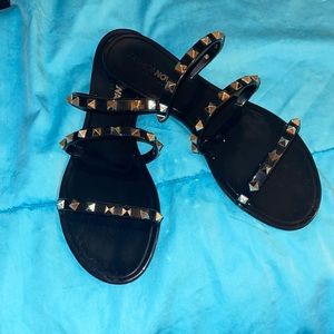 black spike sandals